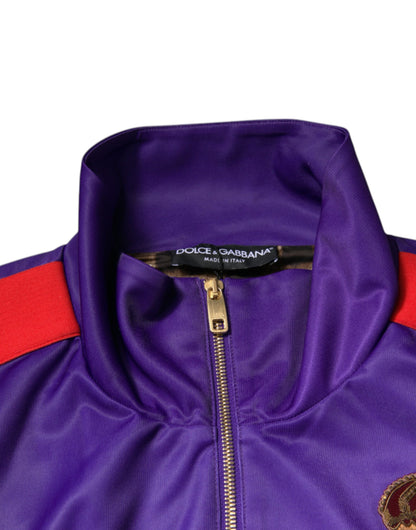 Dolce & Gabbana Purple Year Of The Pig Full Zip Bomber Sweater