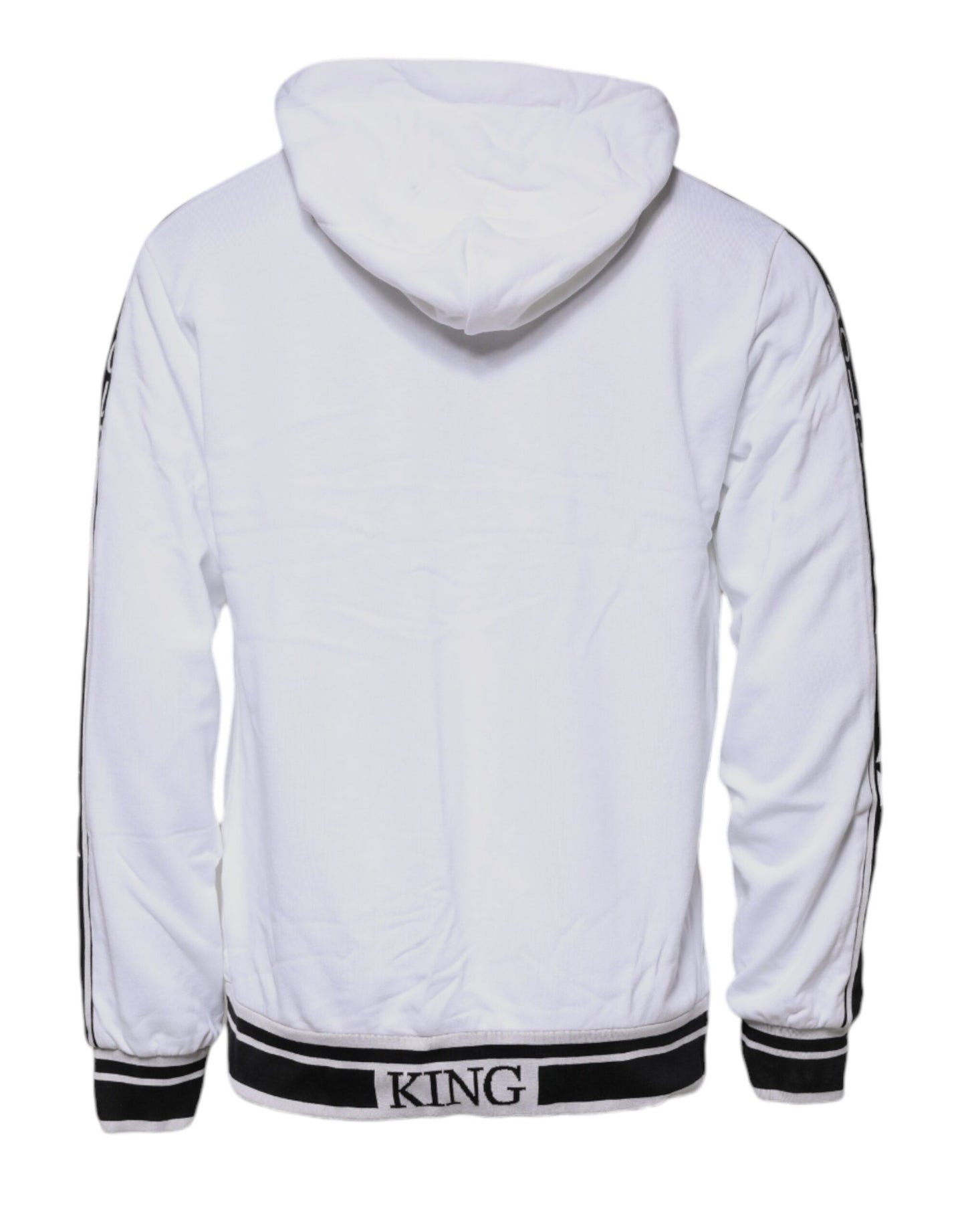 Dolce & Gabbana White Full Zip Hooded Sweatshirt Sweater