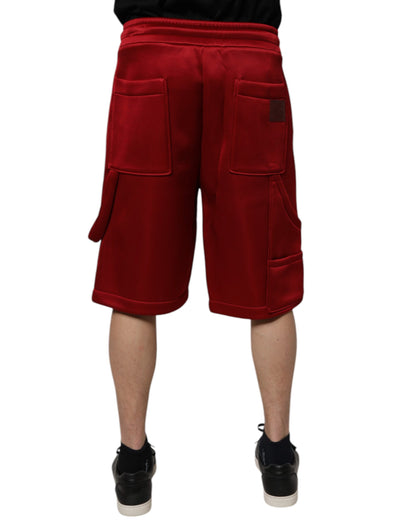 Dolce & Gabbana Maroon Viscose Nylon Mid Waist Bermuda Shorts