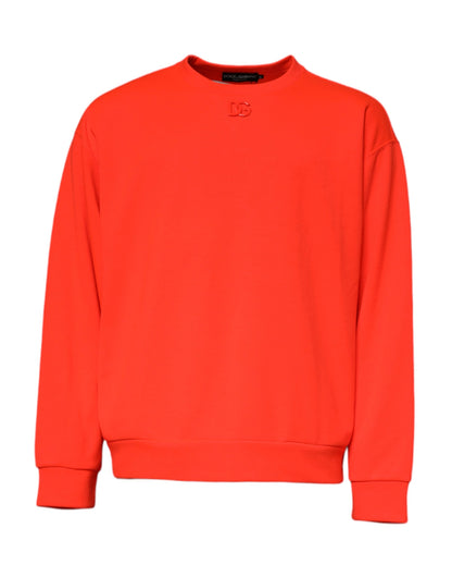 Dolce & Gabbana Red Logo Polyester Crew Neck Sweatshirt Sweater