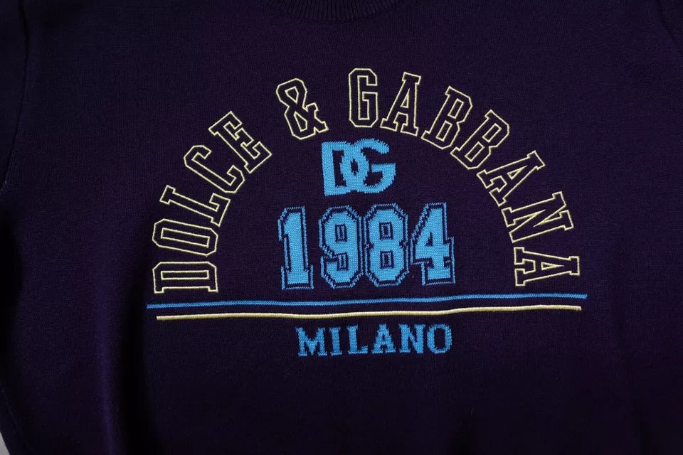 Dolce & Gabbana Blue 1984 Milano CrewNeck Sweatshirt Sweater