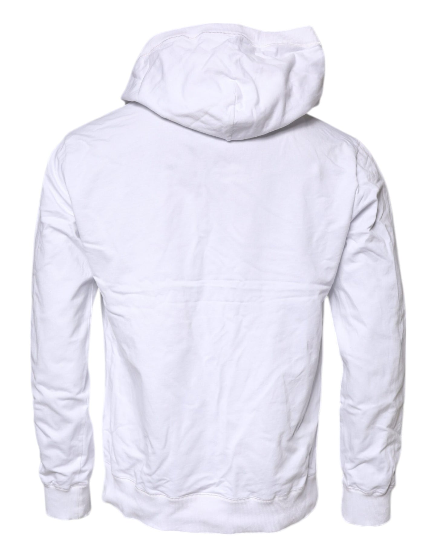 Dolce & Gabbana White Cotton Hooded Sweatshirt Sweater