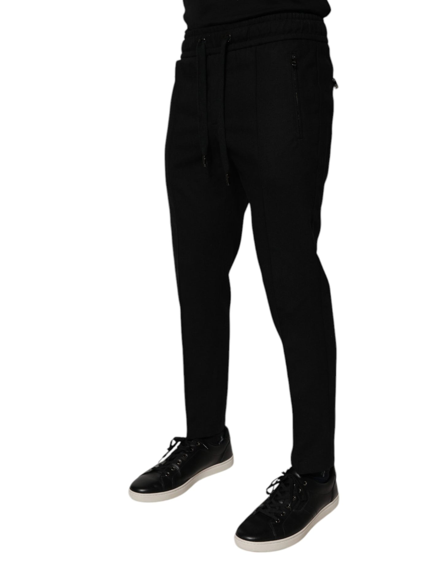 Dolce & Gabbana Black Wool Jogger Jogging Pants