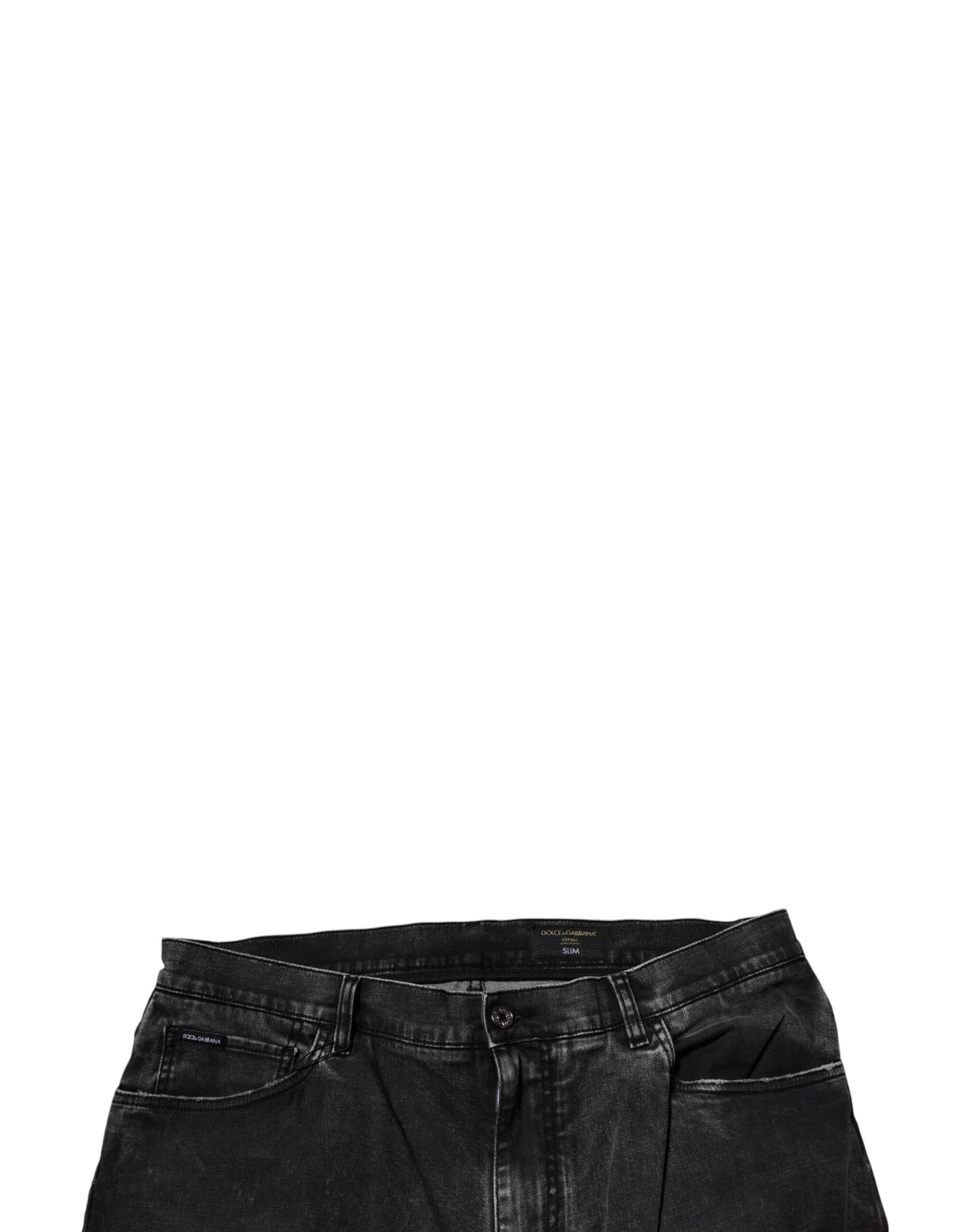 Dolce & Gabbana Black Cotton Stretch Skinny Men Denim Jeans