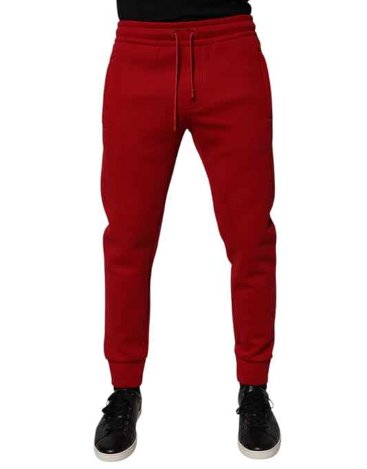 Dolce & Gabbana Red Cotton Jogger Jogging Pants