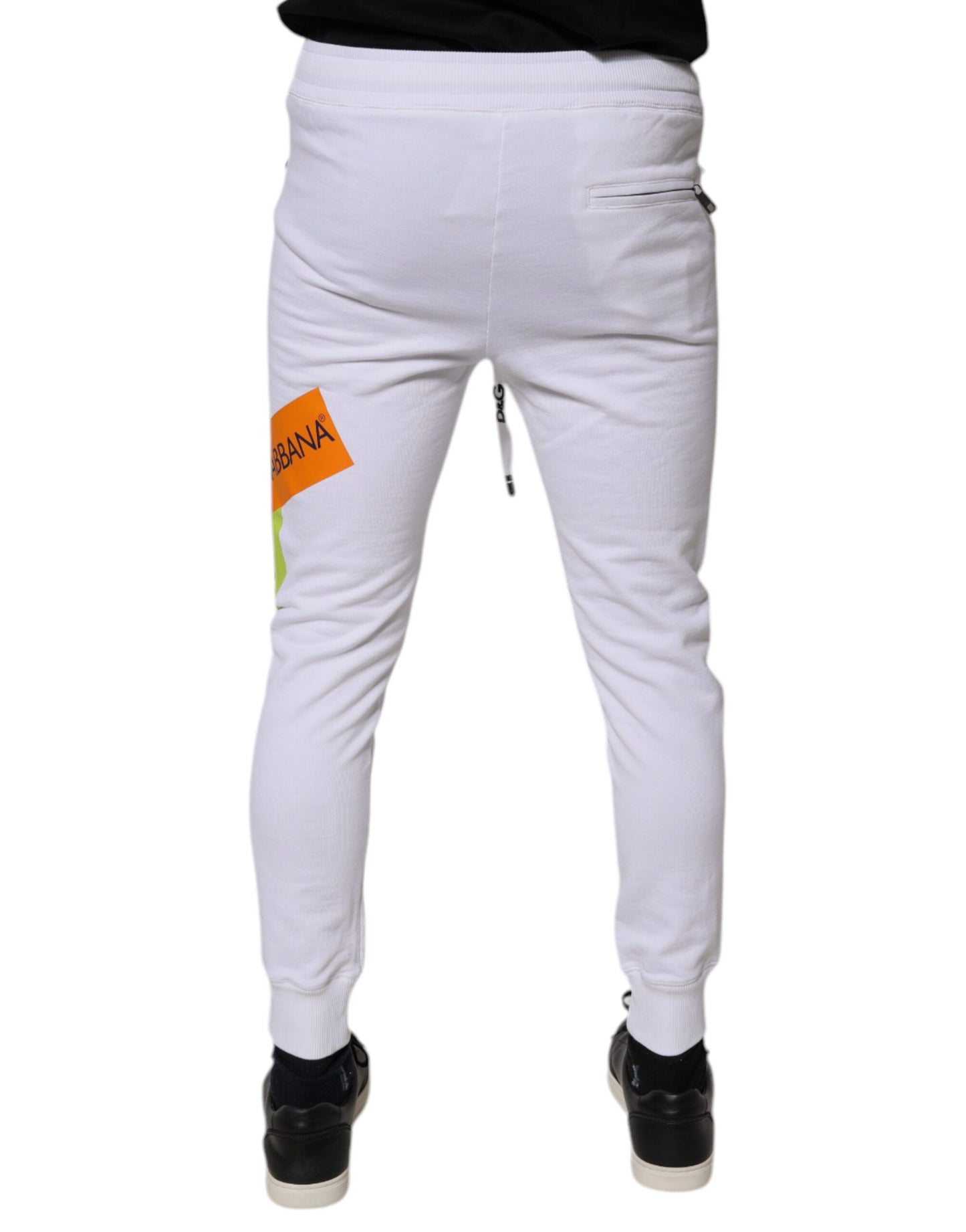 Dolce & Gabbana White Cotton Logo Jogger Pants