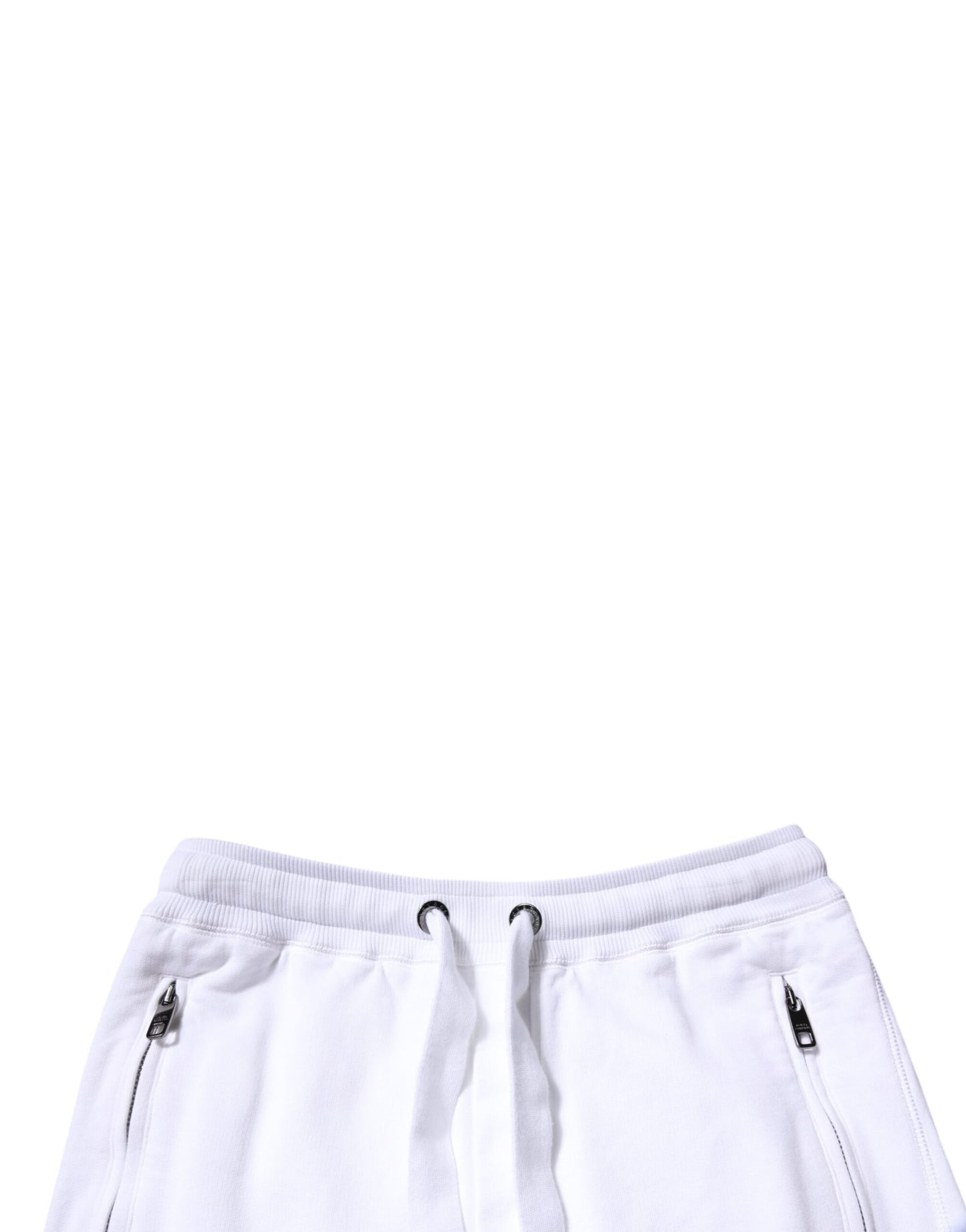 Dolce & Gabbana White Cotton Logo Jogger Pants