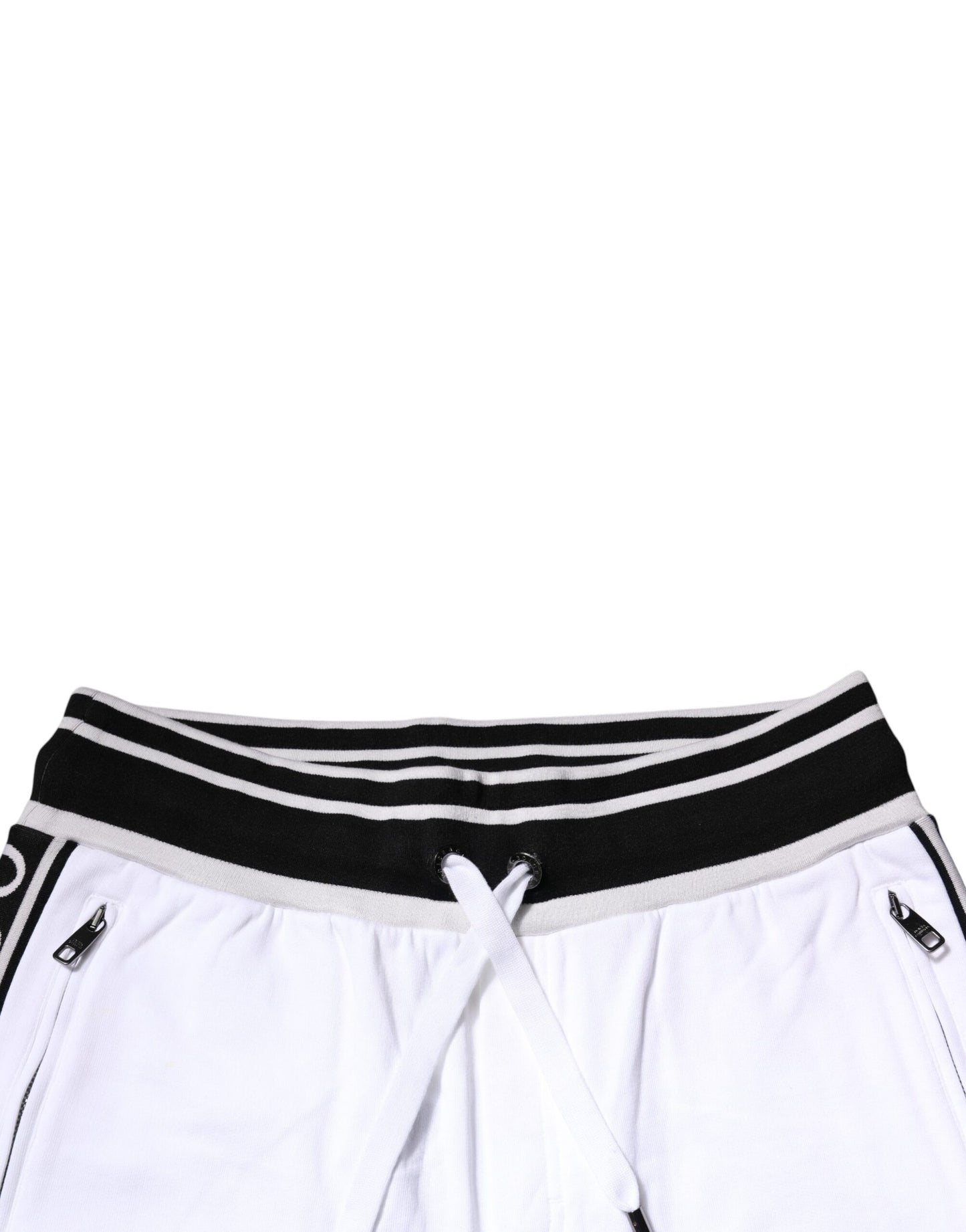 Dolce & Gabbana White Stripe Cotton DG King Bermuda Shorts