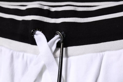 Dolce & Gabbana White Stripe Cotton DG King Bermuda Shorts