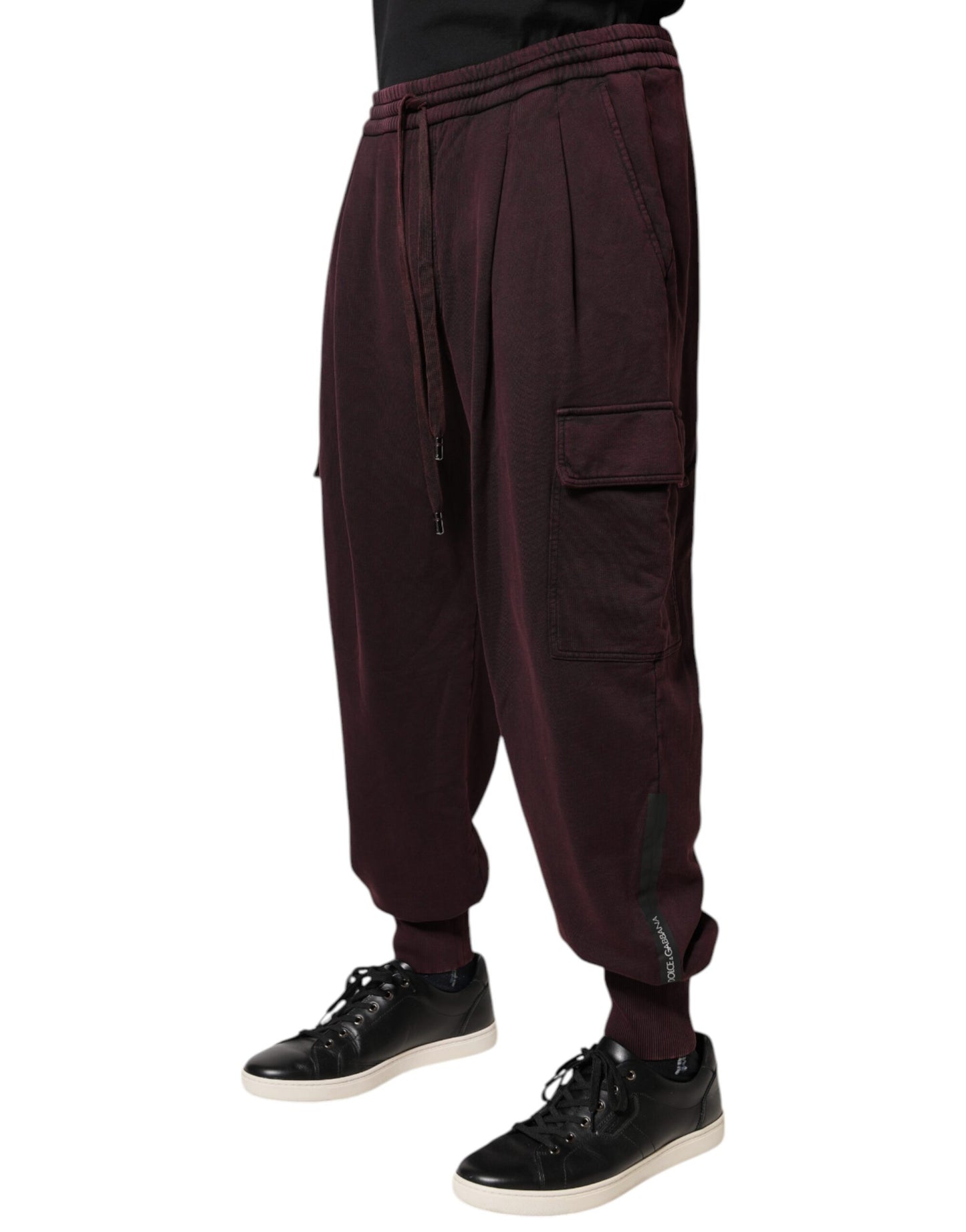 Dolce & Gabbana Dark Violet Cotton Cargo Jogger Pants