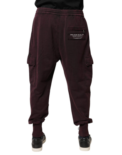 Dolce & Gabbana Dark Violet Cotton Cargo Jogger Pants