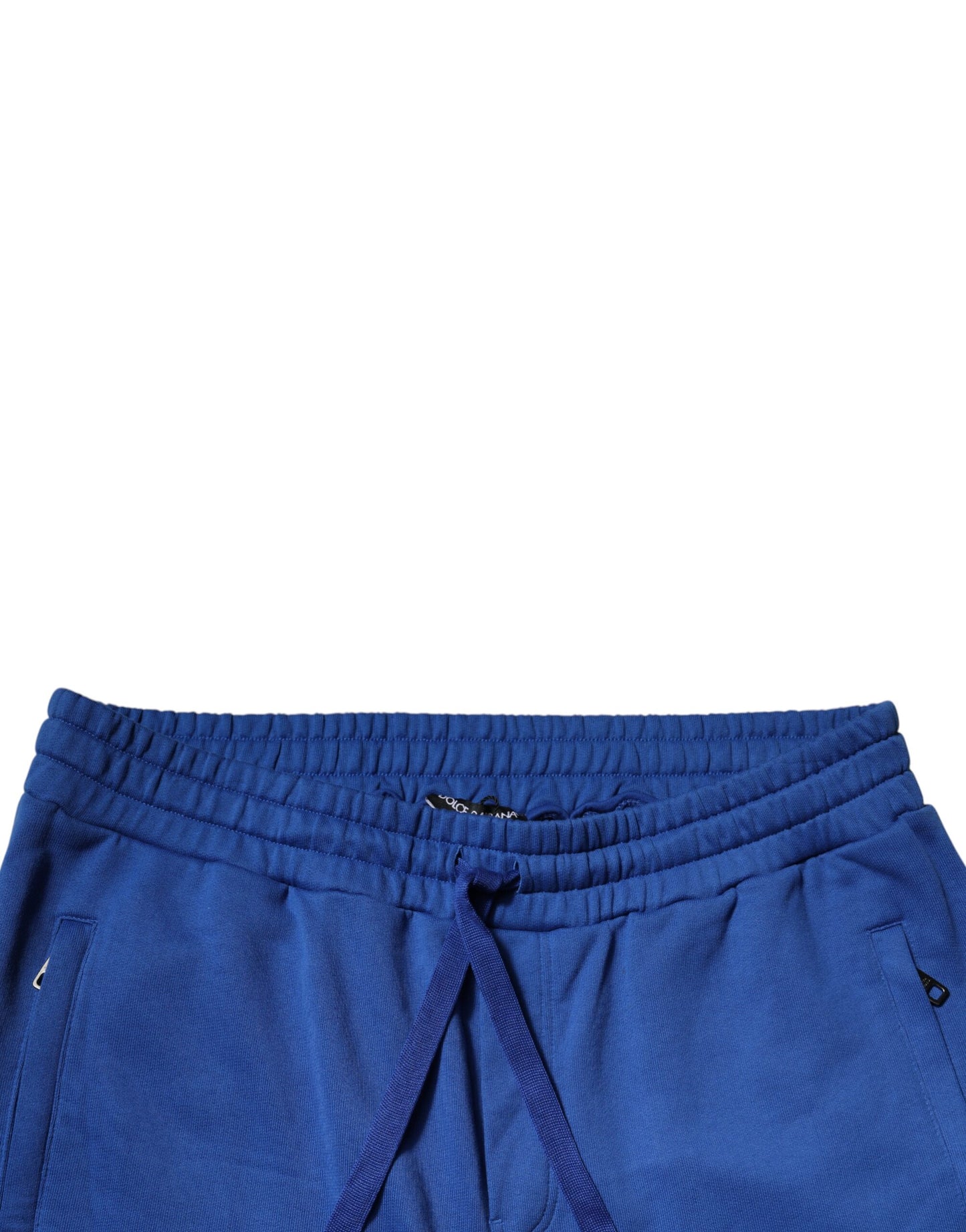 Dolce & Gabbana Blue Cotton Jogger Mid Waist Pants