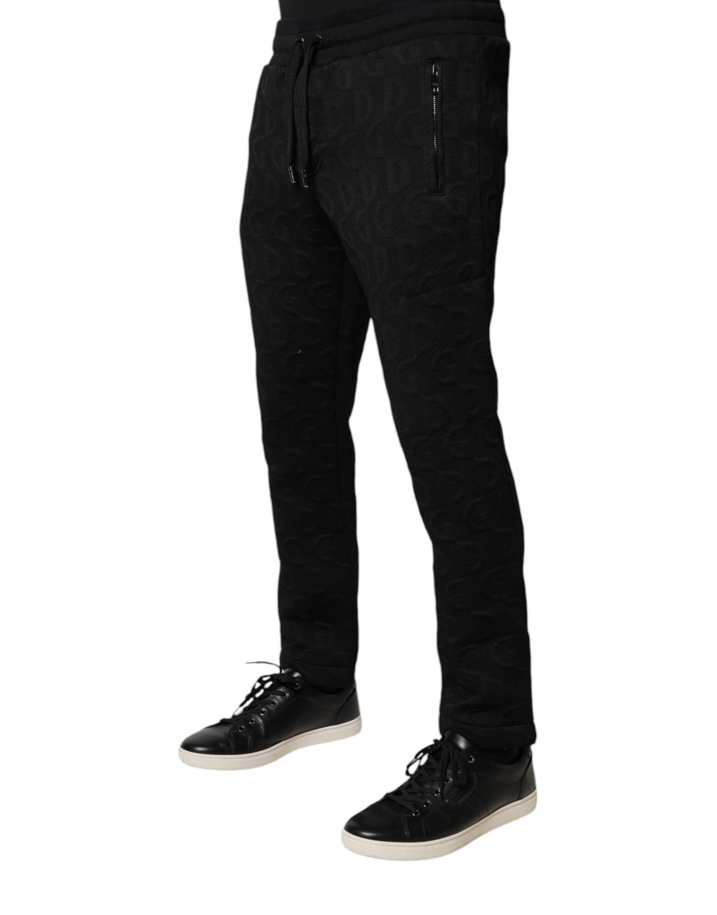 Dolce & Gabbana Black Logo Monogram Jogger Sweatpants Pants