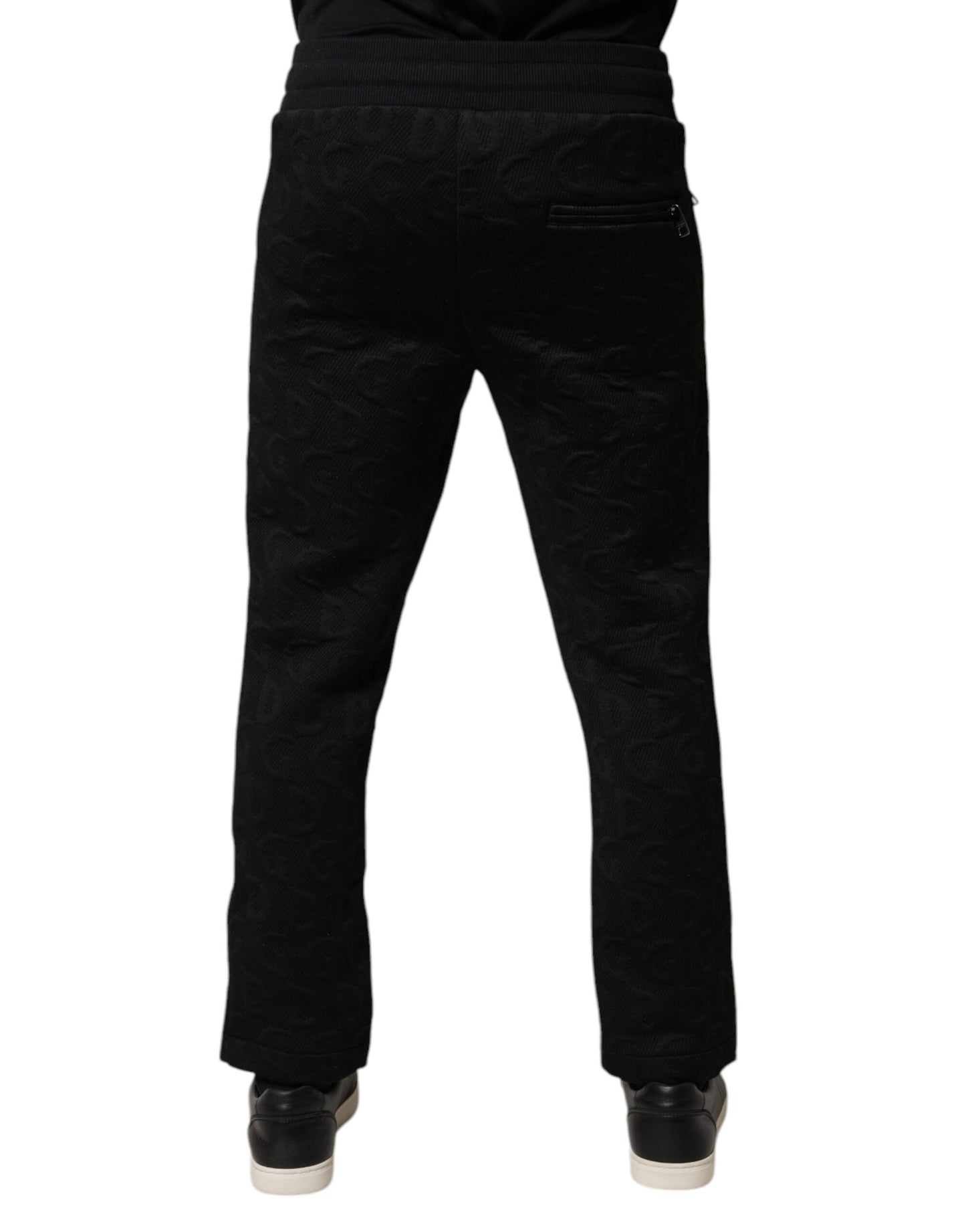 Dolce & Gabbana Black Logo Monogram Jogger Sweatpants Pants