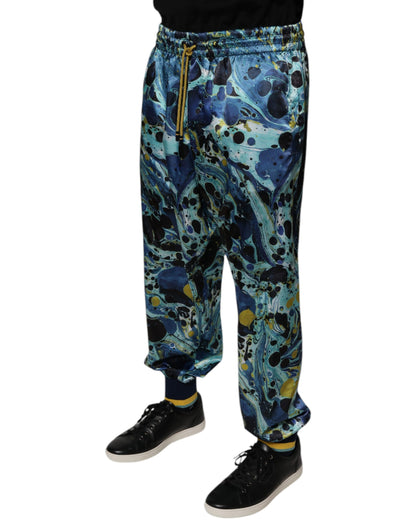 Dolce & Gabbana Multicolor Marble Print Jogger Men Sweatpants Pants