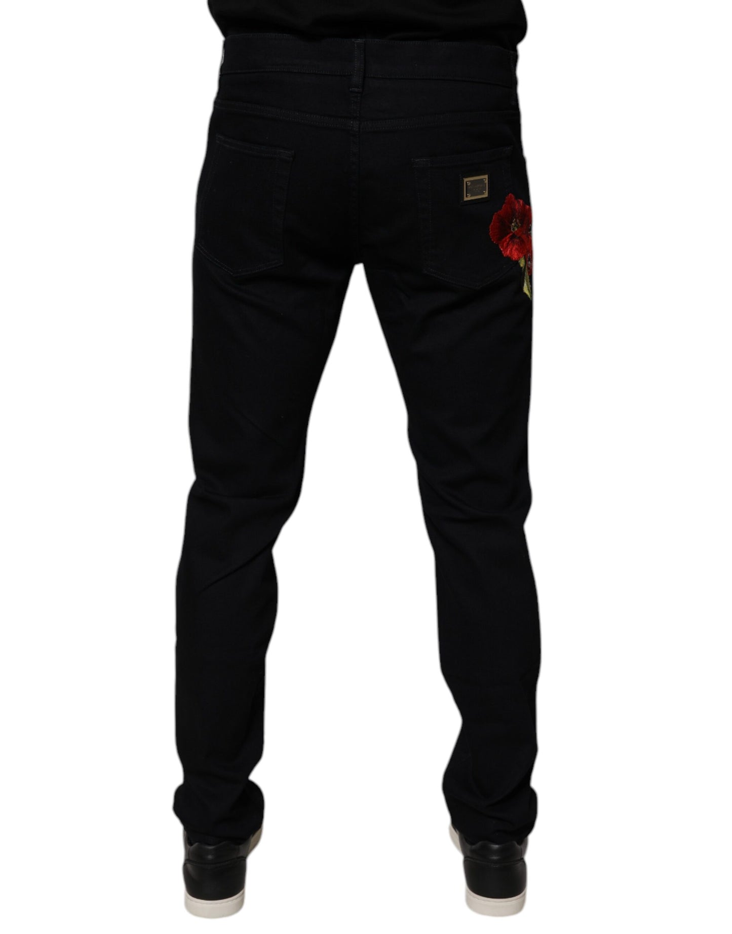 Dolce & Gabbana Black Cotton Stretch Slim Fit Men Denim Jeans