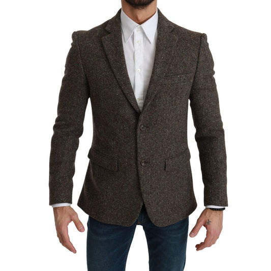 Dolce & Gabbana Brown Virgin Wool Suit