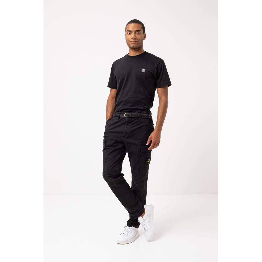 Stone Island Black Cotton Jeans & Pant