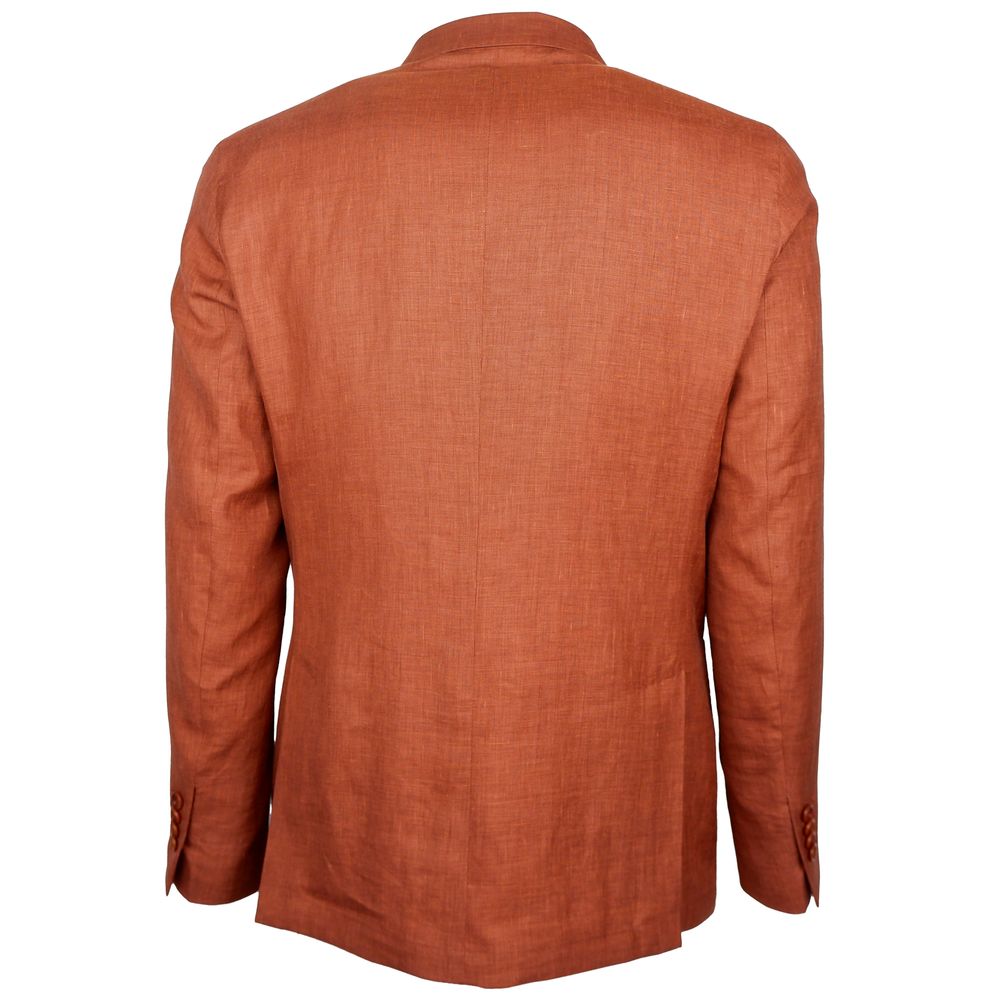 Made in Italy Brown Linen Blazer