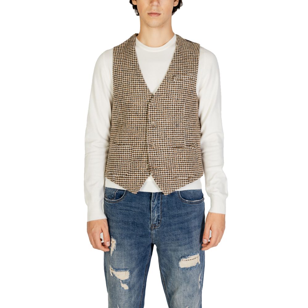 Gianni Lupo Beige Wool Vest