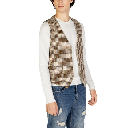 Gianni Lupo Beige Wool Vest