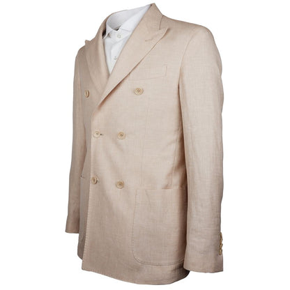 Made in Italy Beige Linen Blazer