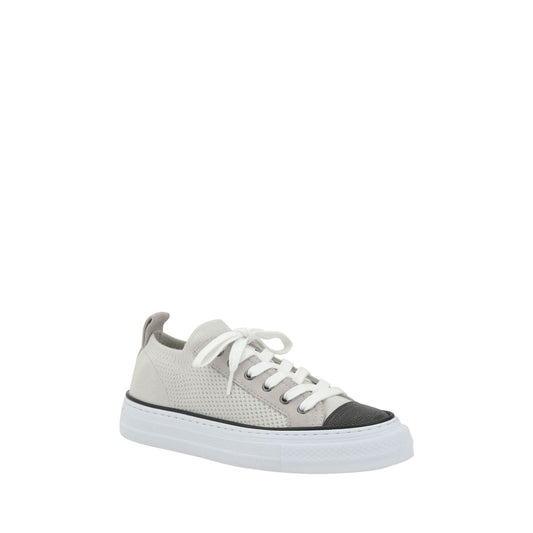 Brunello Cucinelli Mesh cotton and suede Sneakers