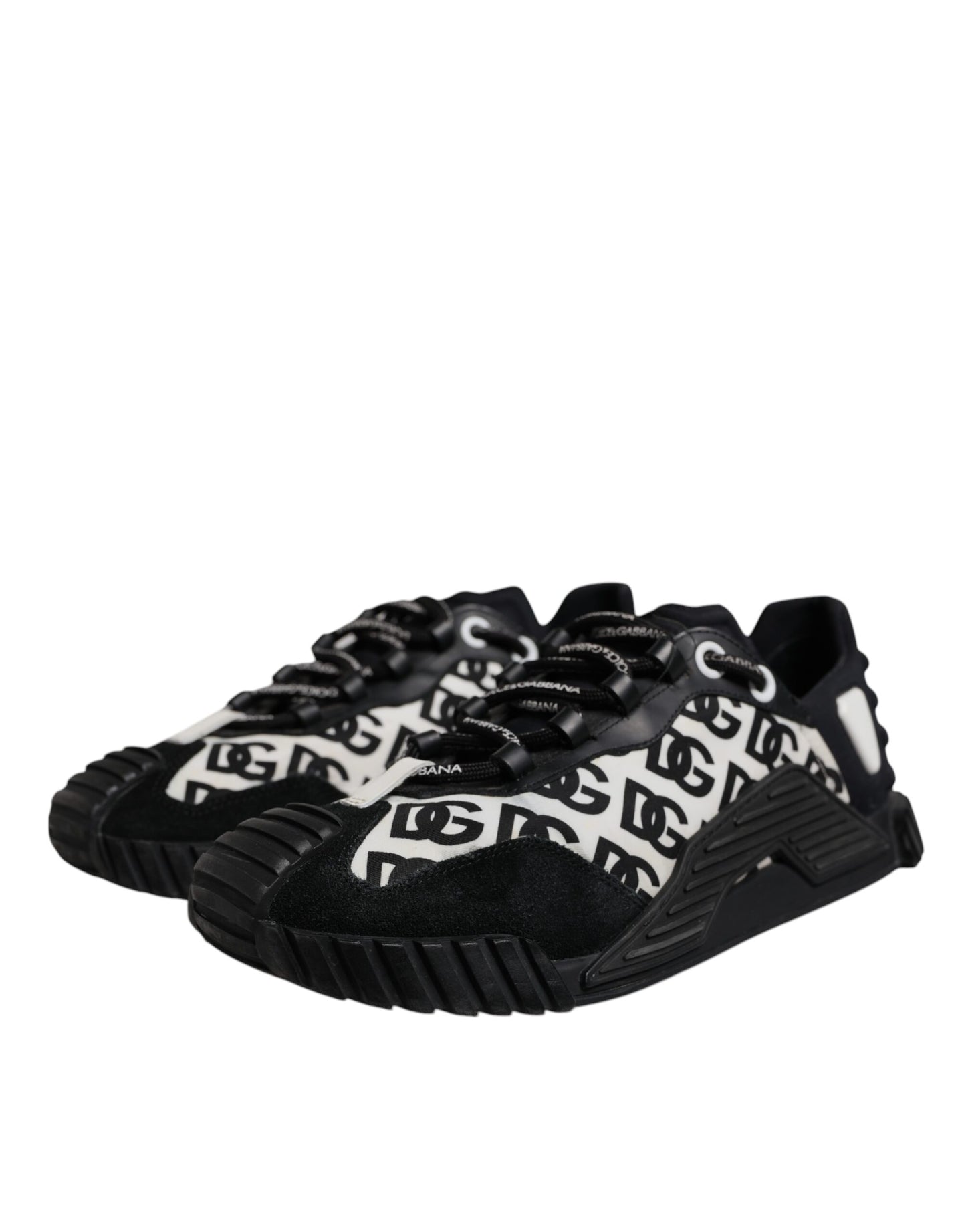 Dolce & Gabbana Black Logo Lace Up Low Top NS1 Sneakers Shoes