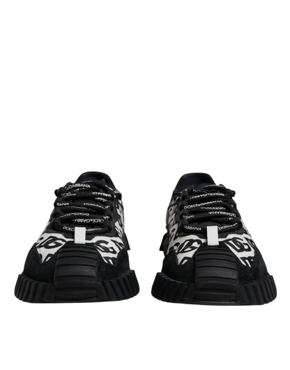 Dolce & Gabbana Black Logo Lace Up Low Top NS1 Sneakers Shoes