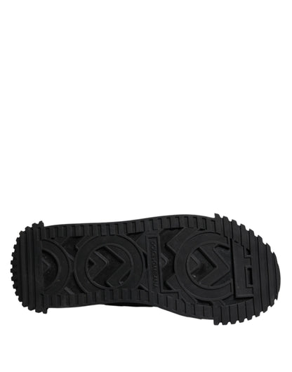 Dolce & Gabbana Black Logo Lace Up Low Top NS1 Sneakers Shoes
