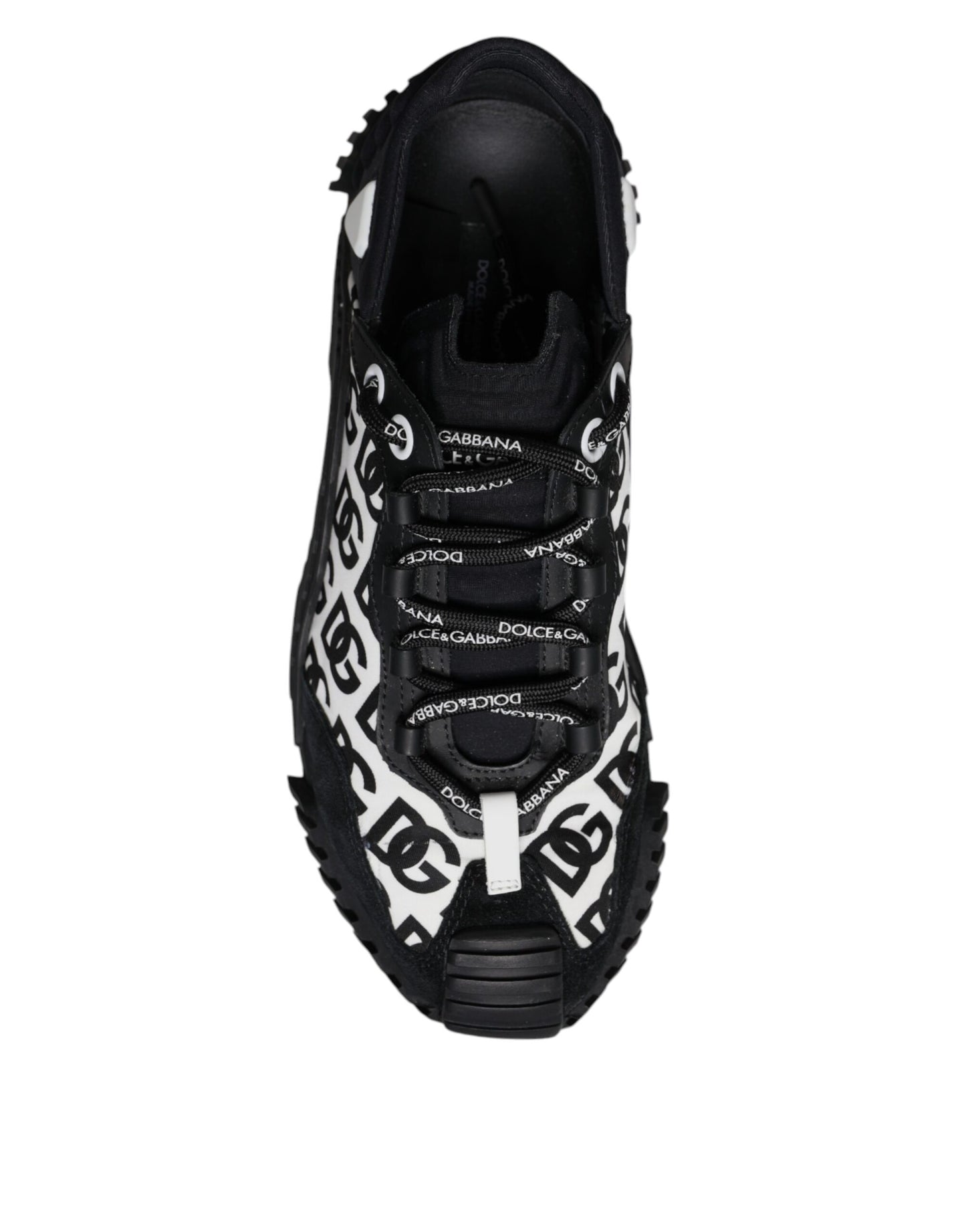 Dolce & Gabbana Black Logo Lace Up Low Top NS1 Sneakers Shoes