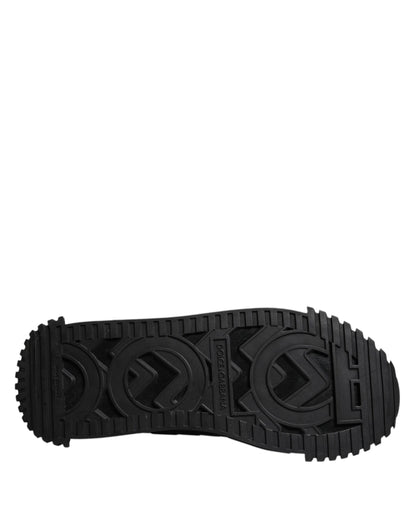 Dolce & Gabbana Black Logo Lace Up Low Top NS1 Sneakers Shoes