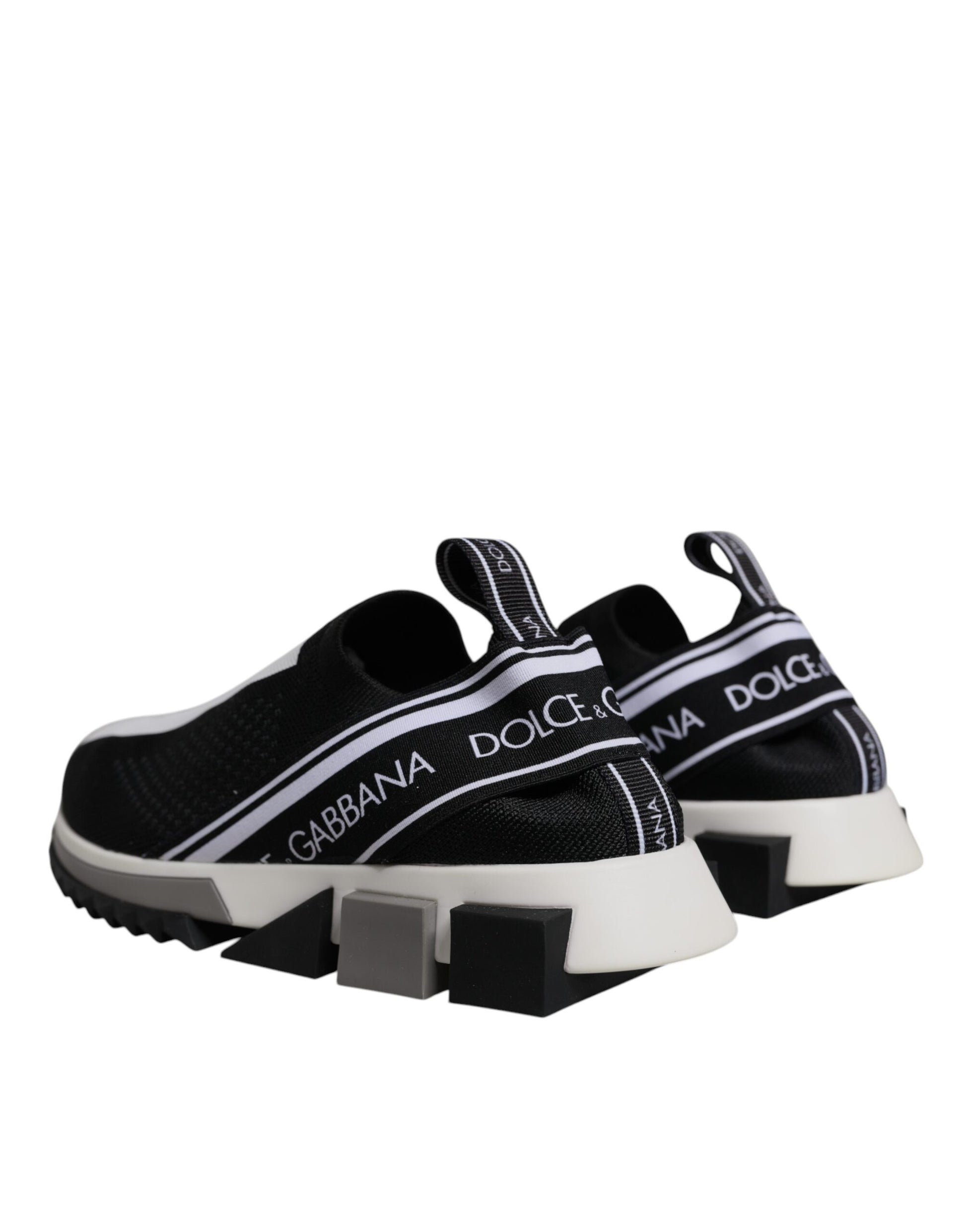 Dolce & Gabbana Black White Slip On Sorrento Sneakers Shoes