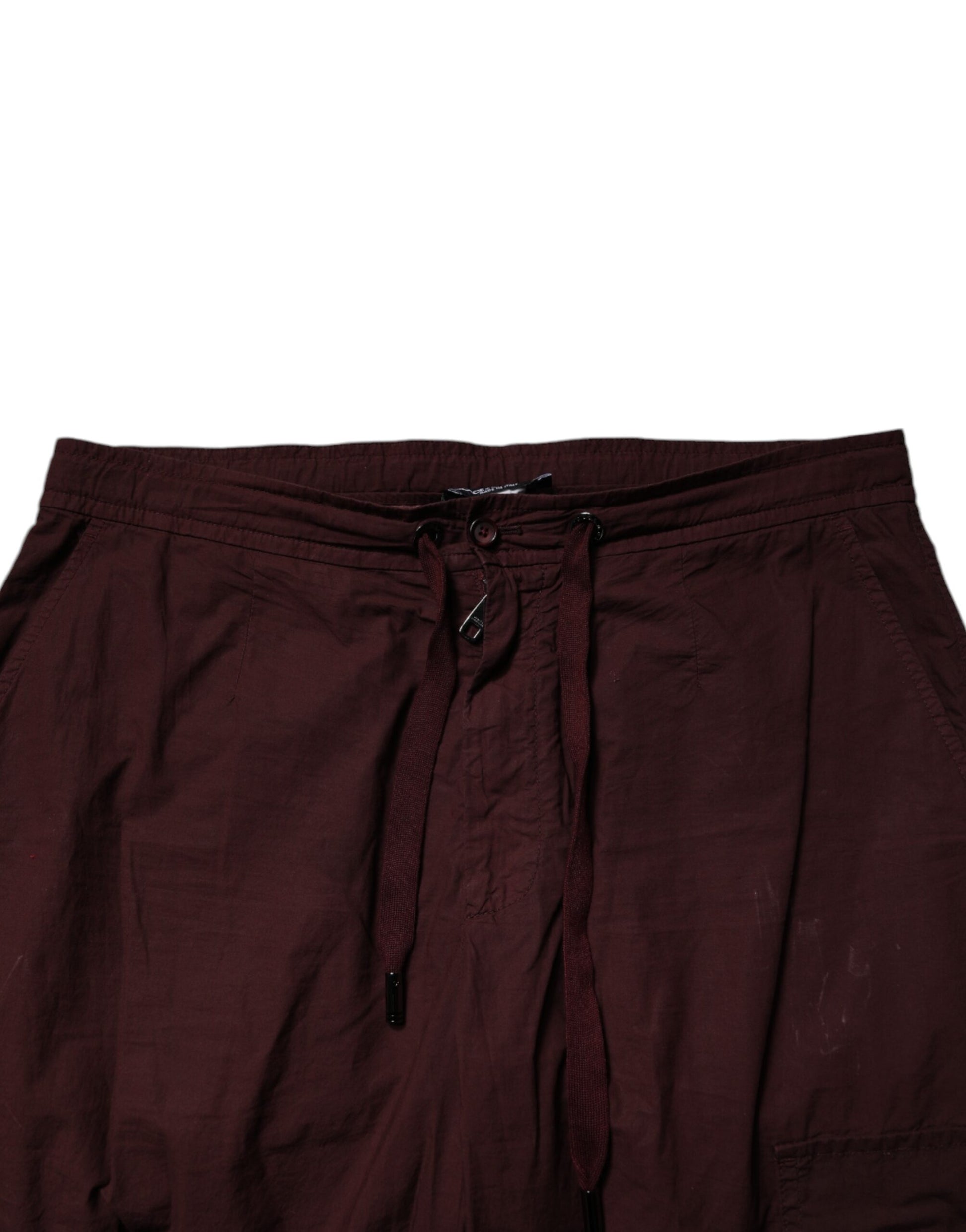 Dolce & Gabbana Maroon Cotton Cargo Jogger Sweatpants Pants
