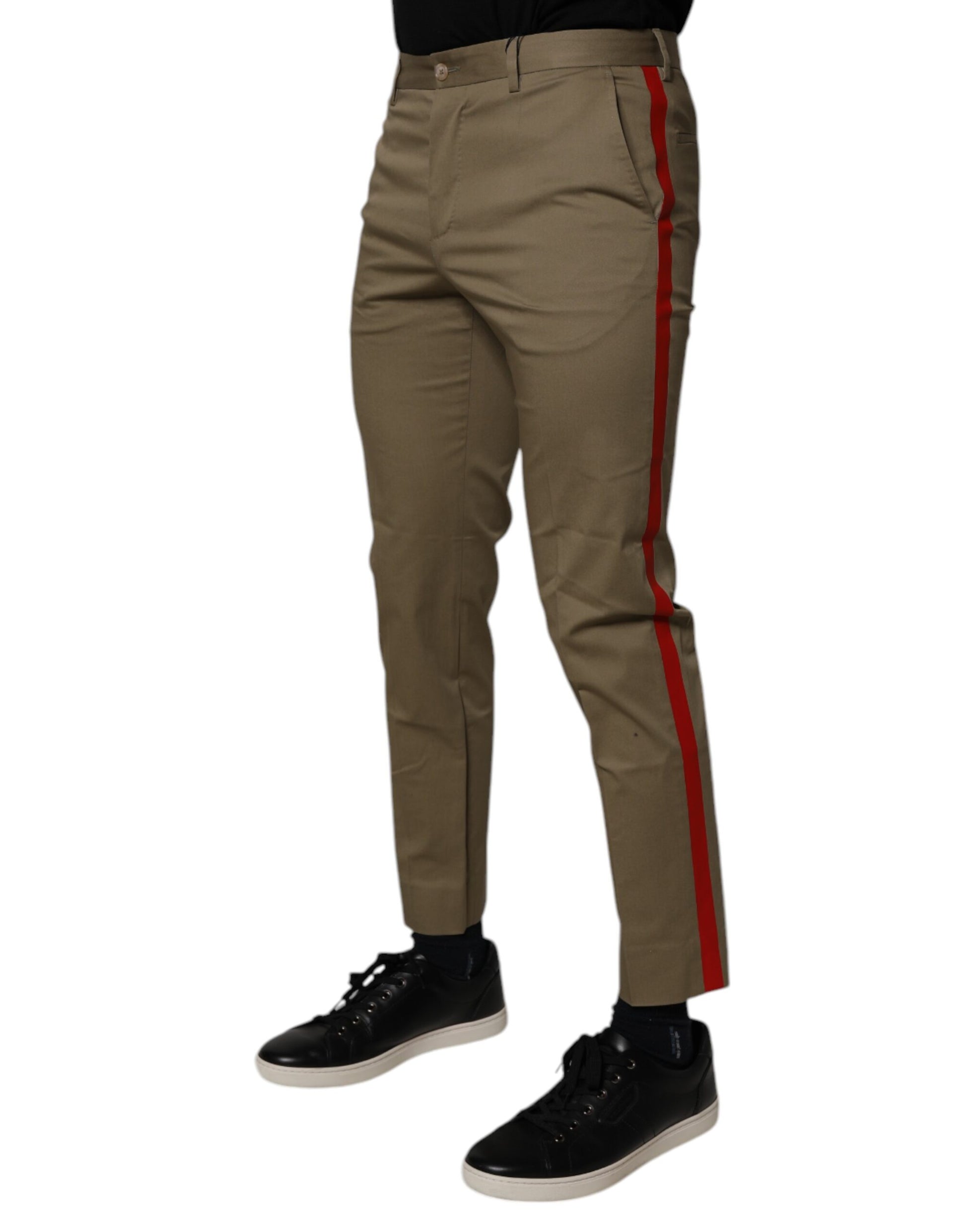 Dolce & Gabbana Dark Khaki Cotton Tapered Pants