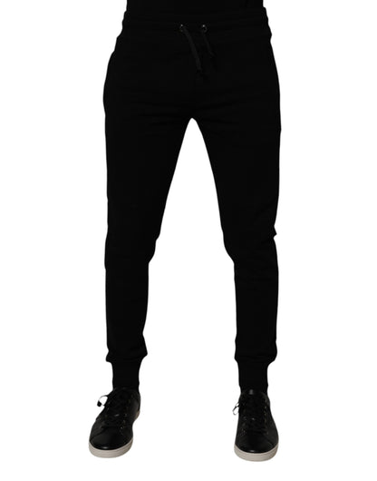 Dolce & Gabbana Black Cotton Jogger Sweatpants Pants