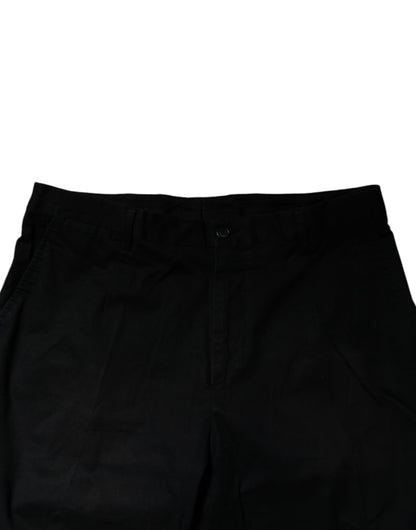Dolce & Gabbana Black Cotton Stretch Skinny Dress Formal Pants