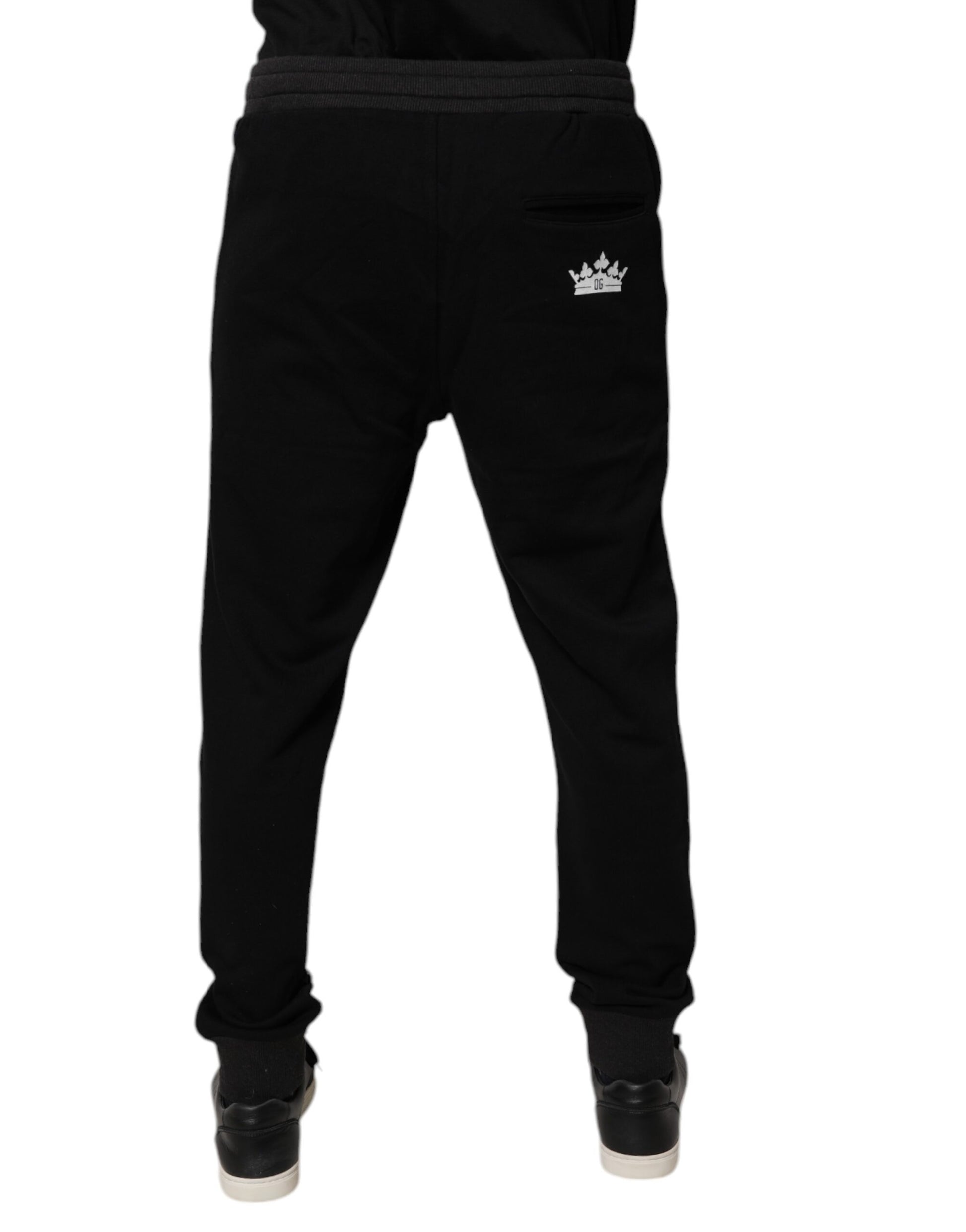 Dolce & Gabbana Black Logo Men Jogger Cotton Sweatpants Pants