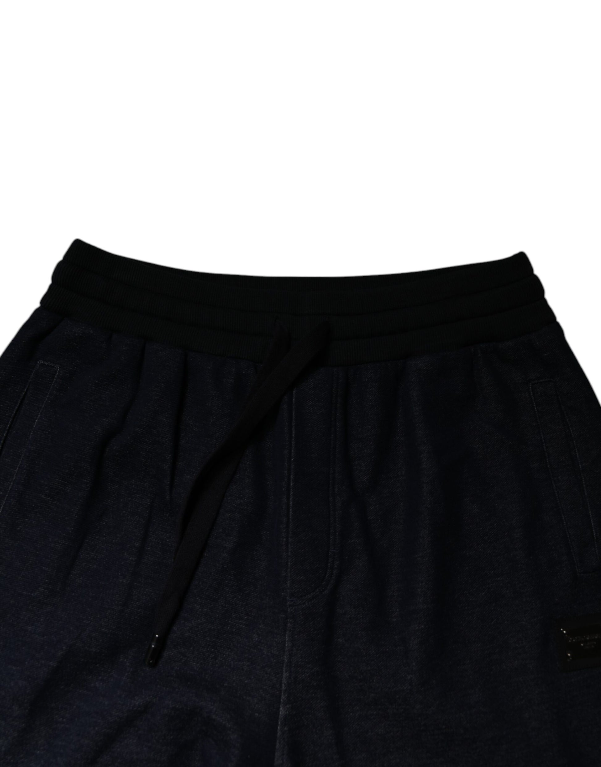 Dolce & Gabbana Black Jacquard Jogger Men Sweatpants Pants