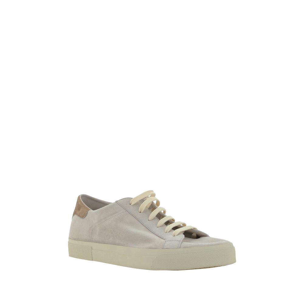 Brunello Cucinelli Cream White Leather Sneakers