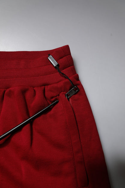 Dolce & Gabbana Red Logo Tape Cotton Jogger Sweatpants Pants