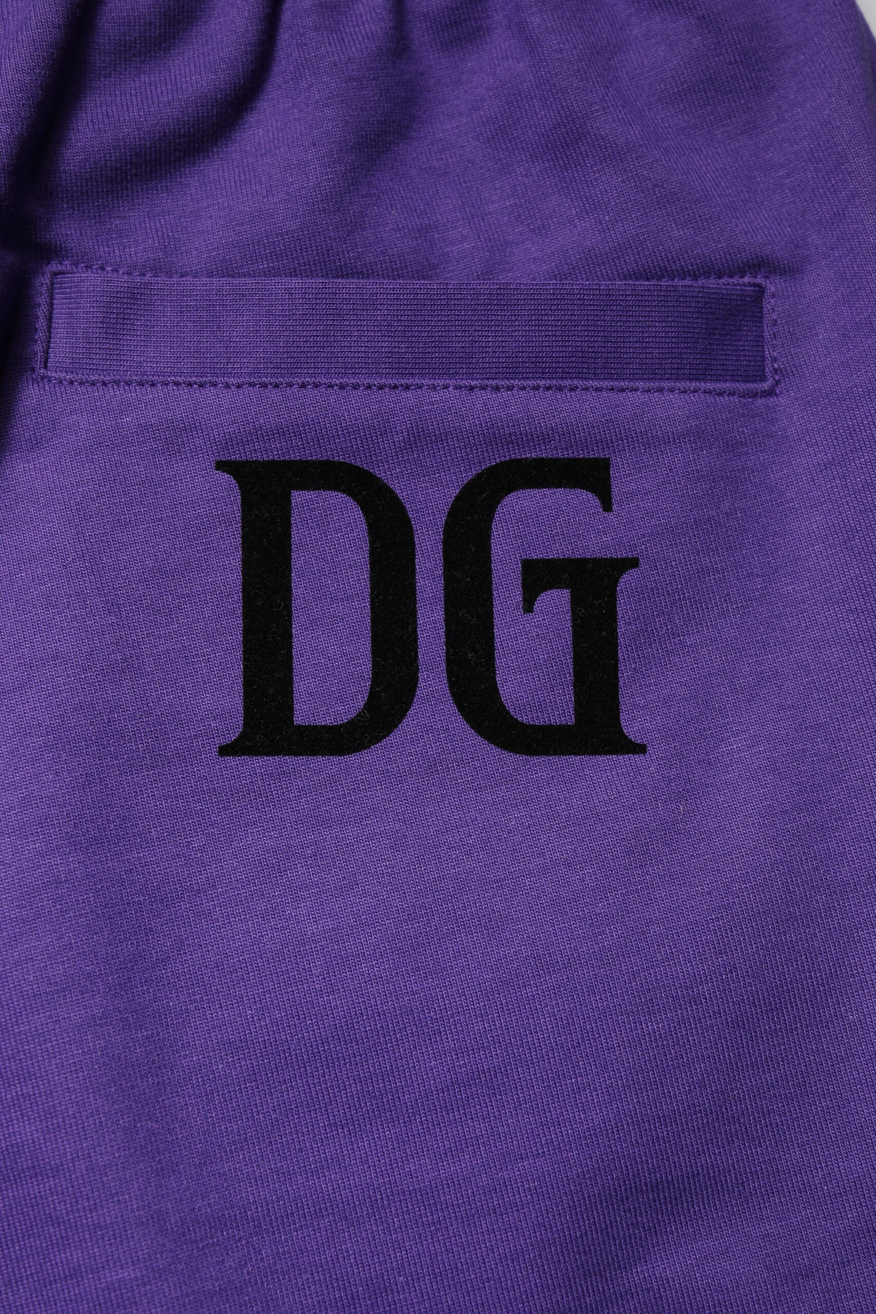 Dolce & Gabbana Purple Cotton Men Bermuda Sweatshorts Shorts
