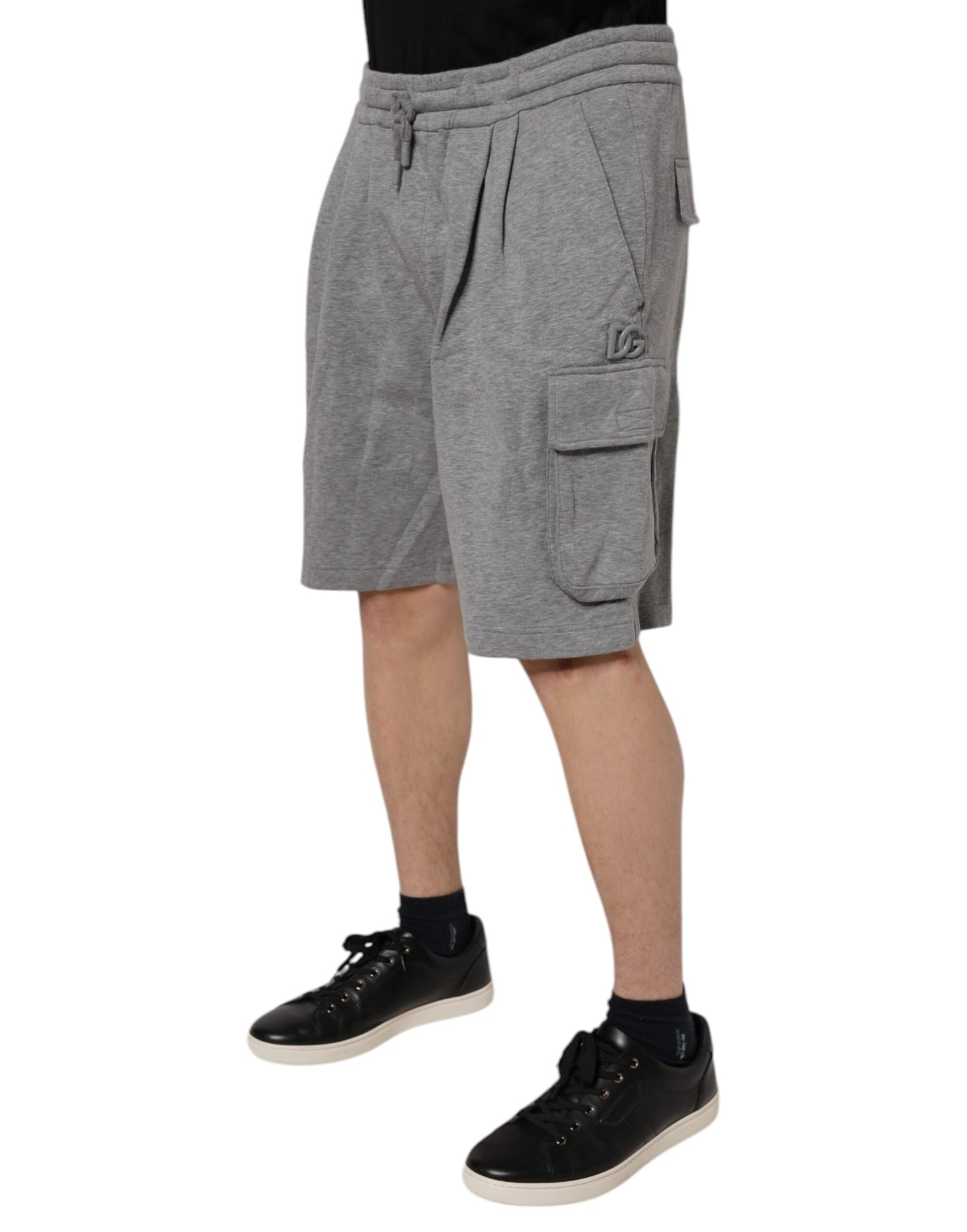 Dolce & Gabbana Gray Cotton Cargo Bermuda Sweatshorts Shorts