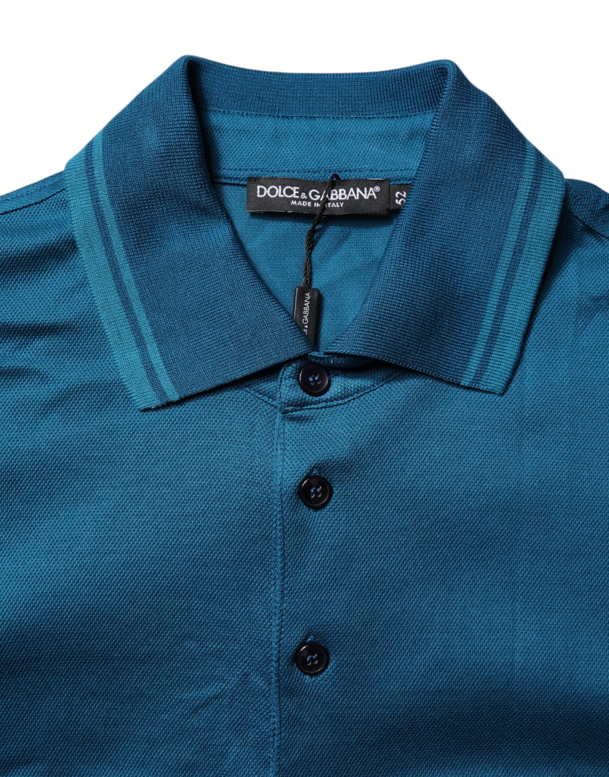 Dolce & Gabbana Blue Logo Cotton Men Polo Shirt T-shirt