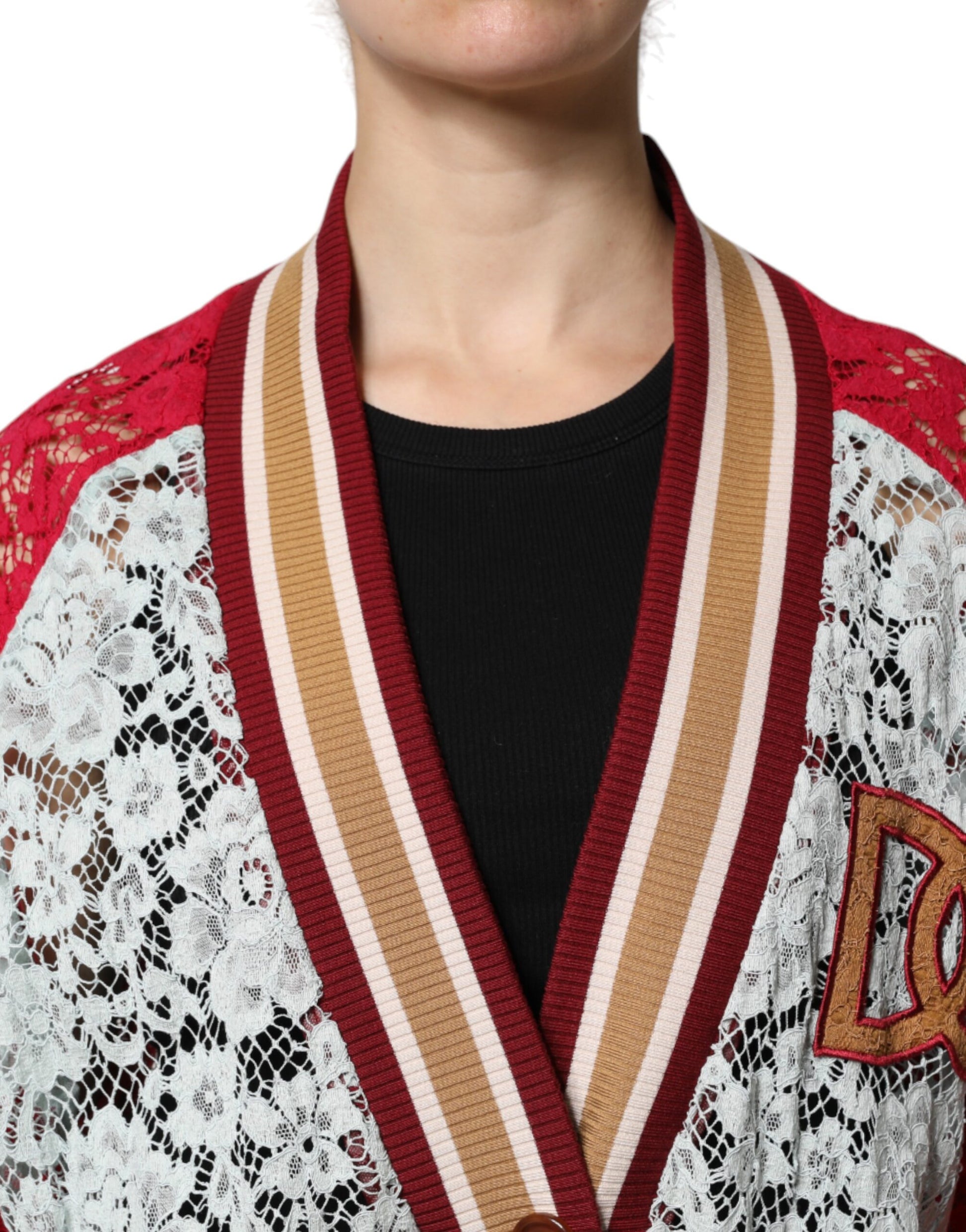 Dolce & Gabbana Multicolor Floral Lace Cardigan Sweater