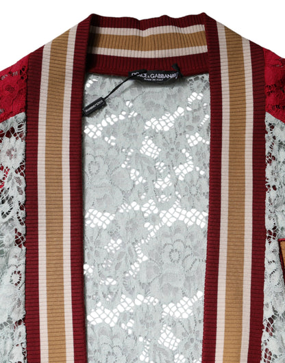 Dolce & Gabbana Multicolor Floral Lace Cardigan Sweater