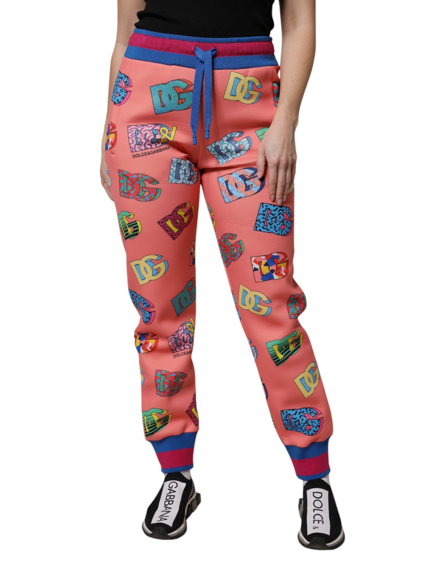 Dolce & Gabbana Pink Logo Monogram Jogger Sweatpants Pants