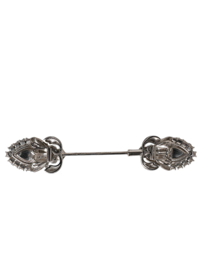 Dolce & Gabbana 925 Sterling Silver Crystals Collar Brooch Accessory Pin