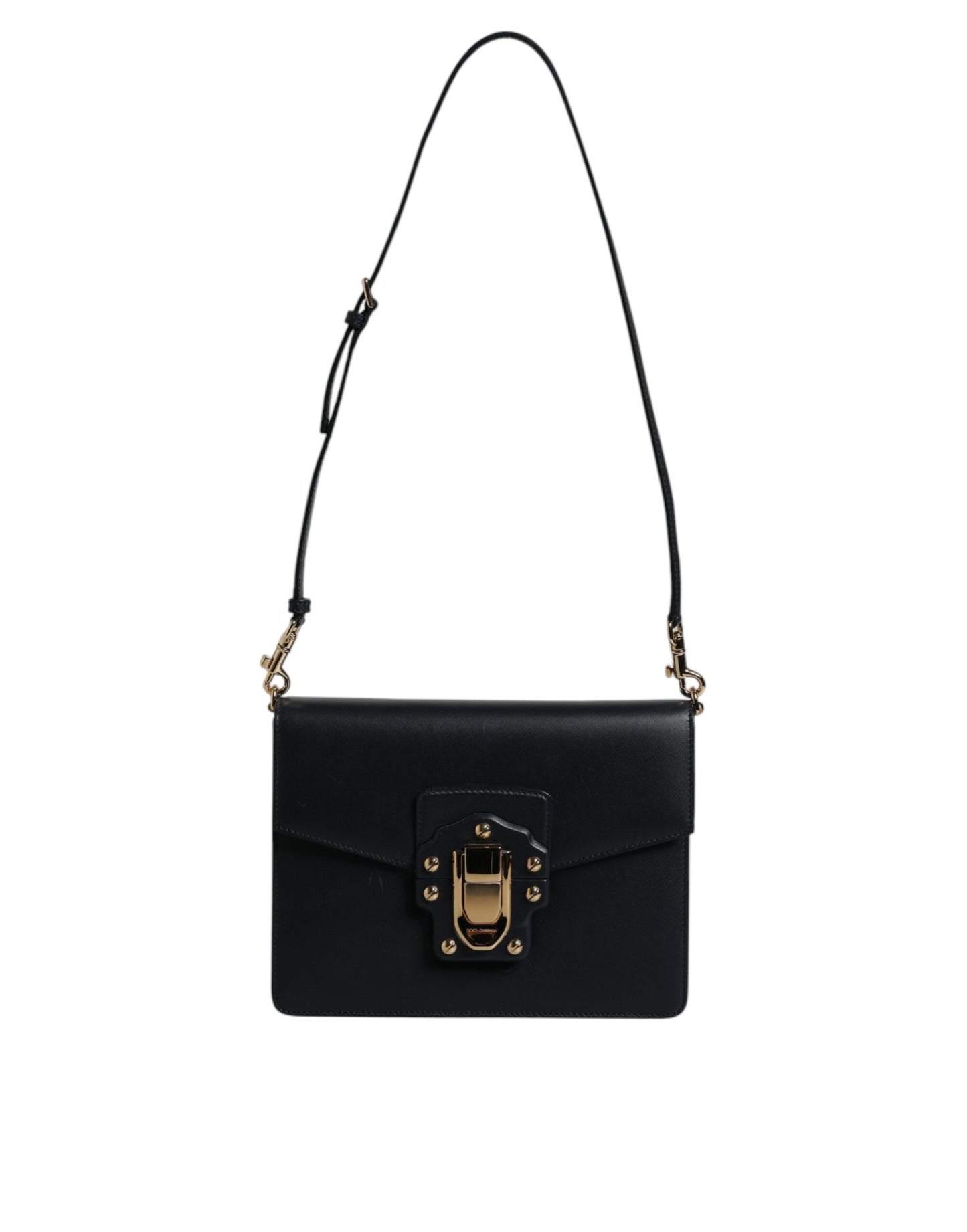 Dolce & Gabbana Black Calfskin Leather Shoulder Strap Bag