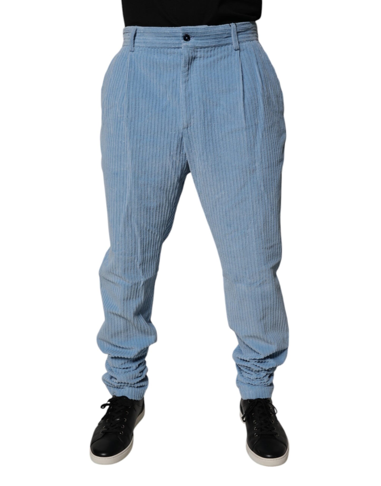 Dolce & Gabbana Light Blue Corduroy Cotton Skinny Denim Jeans